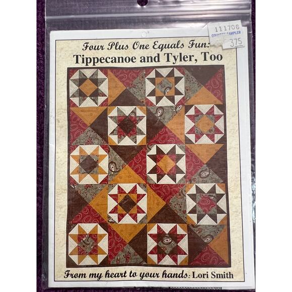 quilt pattern mini quilt Tippecanoe and Tyler, Too 16in x 20in geometric stars - Picture 1 of 3